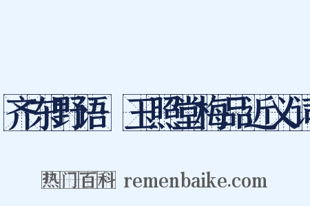 齐东野语·玉照堂梅品近义词是什么意思的图片